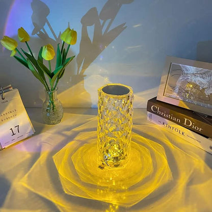 Rose Diamond Table Lamp RGB Atmosphere Light USB Charging Torch Lamp 16 Color.
